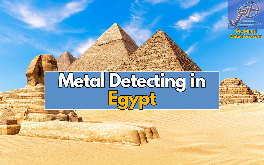 image of pyramids with the text Metal Detecting in Egypt