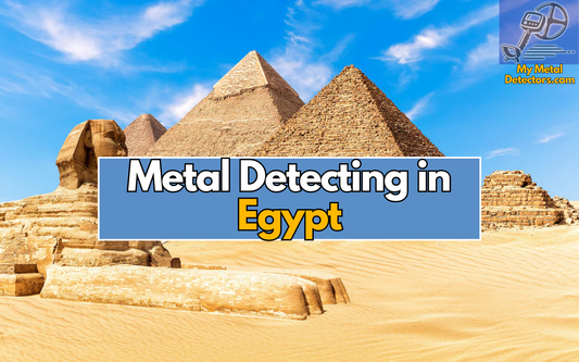 image of pyramids with the text Metal Detecting in Egypt