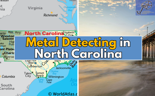 picture of a map of north carolina and a beach.