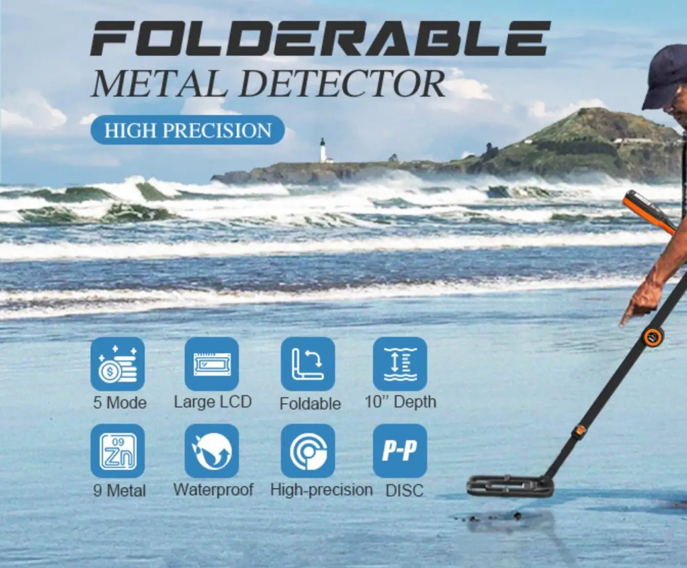 Portable Professional Metal Detector (Water resistant)